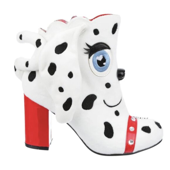 IRREGULAR CHOICE Dalmatian Pooch Perfect High Heel Boots Whimsy - Size US 5.5 - Picture 1 of 16